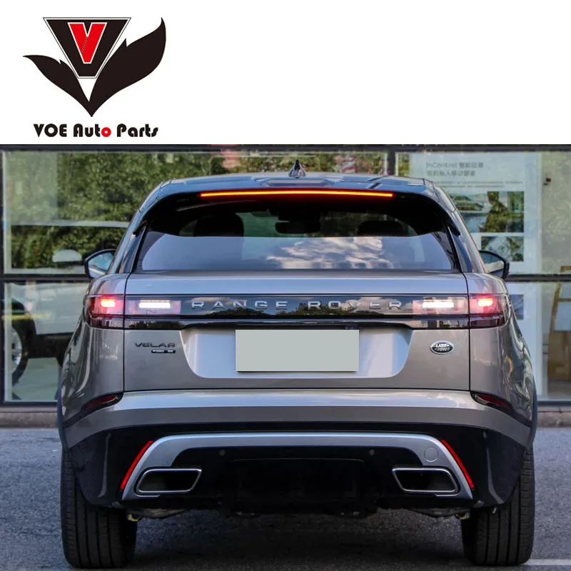 Серебристый/черный диффузор из АБС пластика Velar задний спойлер губа в комплекте