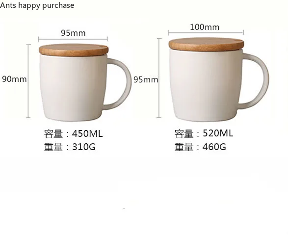 520ml White Ceramics Coffee Mug with Lid Large Capacity Mugs Creative Drinkware Tea Cups Novelty Gifts Milk Cup | Дом и сад