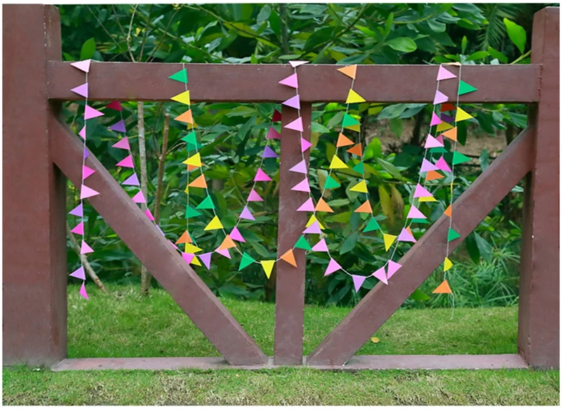 4 м длина треугольная бумажная Свадебная гирлянда украшения для дня рождения
