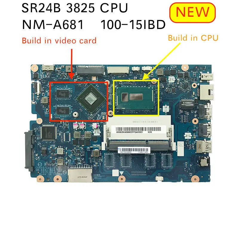 Для lenovo 100-15IBD 100 15IBD CG410/CG510 NM-A681 Тетрадь материнская плата 3825U GT920 1 Гб