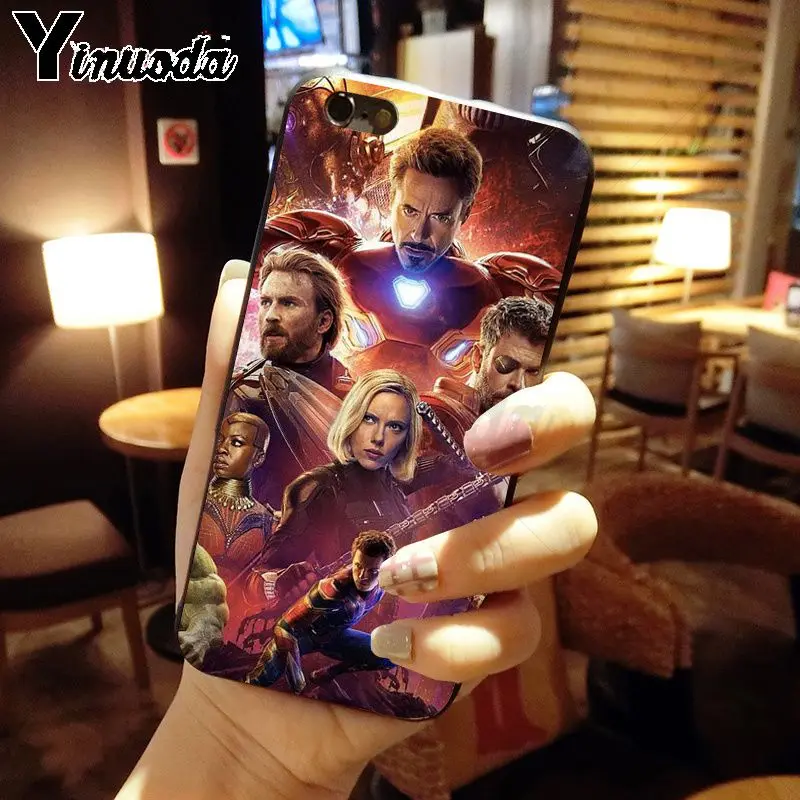 Yinuoda Marvel Мстители Герои новое поступление черный чехол для мобильного телефона