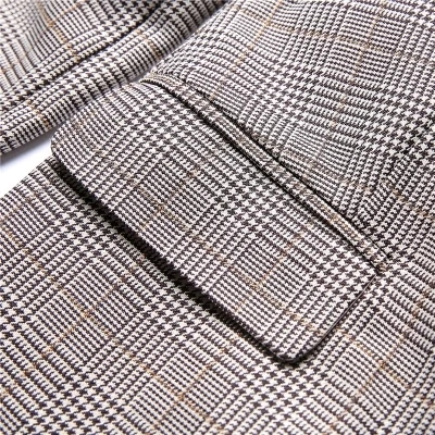 Высокое качество женский серый клетчатый офисный Женский блейзер пиджак Модный