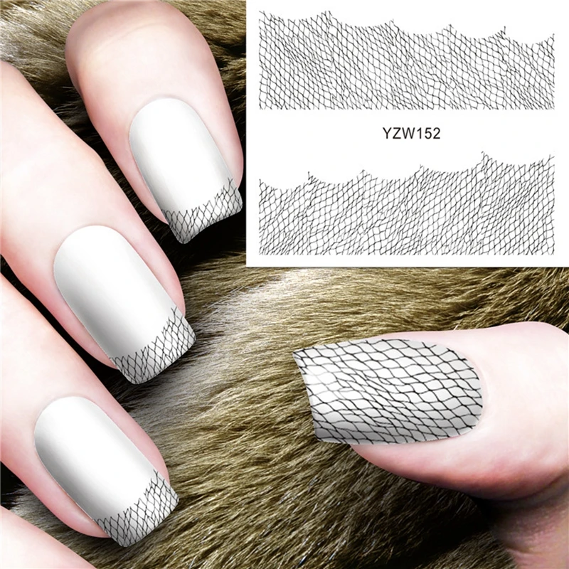 4 листа черный змеиный принт наклейка на ногти водная наклейки украшения для