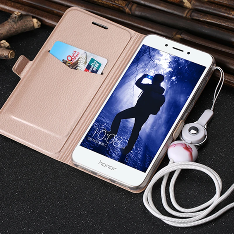 Кожаный чехол s для huawei Honor 6A, чехол с откидной крышкой, кожаный кошелек, чехол для карт, 5,0 дюймов, полная защита, милый чехол для телефона, задняя крышка