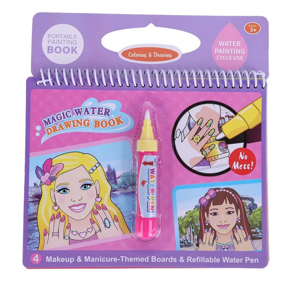 1 Pen Beauty Makeup Волшебная книга для рисования водой и 2 ручки, тканевая доска для раскрашивания, коврик для детей, развивающие Обучающие игрушки, подарки - Цвет: 1 Pen Beauty Makeup