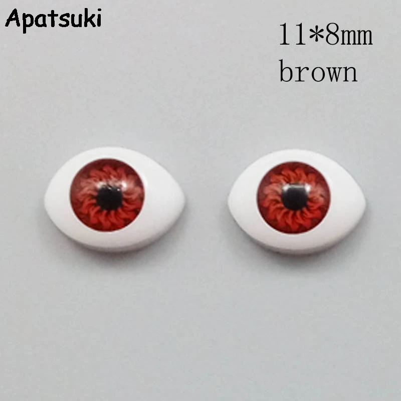 11x8mm 4pairs brown 4 пары 12*8 мм DIY глаза для BJD куклы шарнирные куклы Замена Глазные яблоки DIY аксессуары для 11," Кукольный домик детская игрушка - Цвет: 11x8mm 4pairs brown