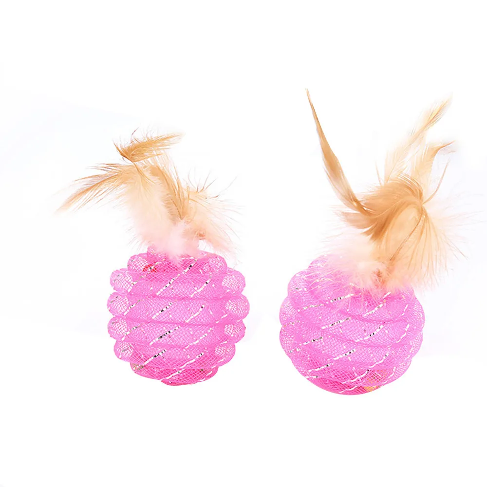 Лидер продаж игрушка для питомца кота линейный шарик пера с пером Интерактивная