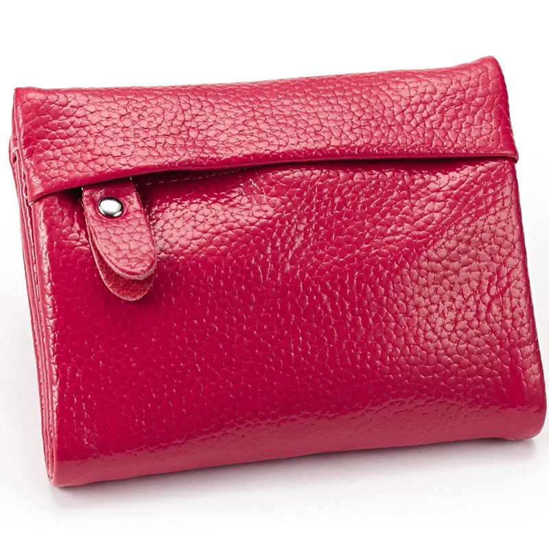 

2018 New Genuine Cow Leather Short Design Large Capacity Women's Wallet Purse Female Wallets with Zipper Coin Bag Card Holder