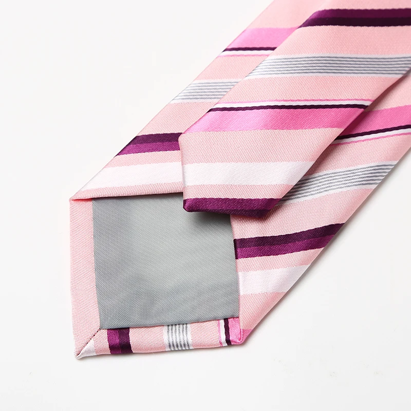 Высокое качество розовые фиолетовые галстуки в полоску для мужчин 7 см широкий