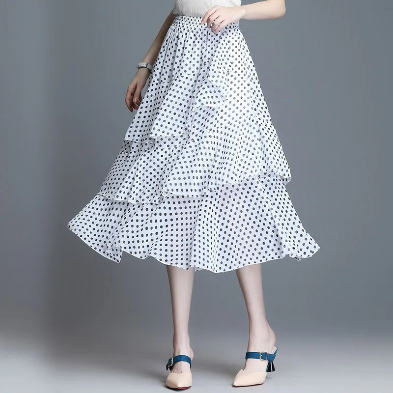 2019 Лето Высокая талия тонкая женская юбка Макси-Тюль леопардовая трапециевидная