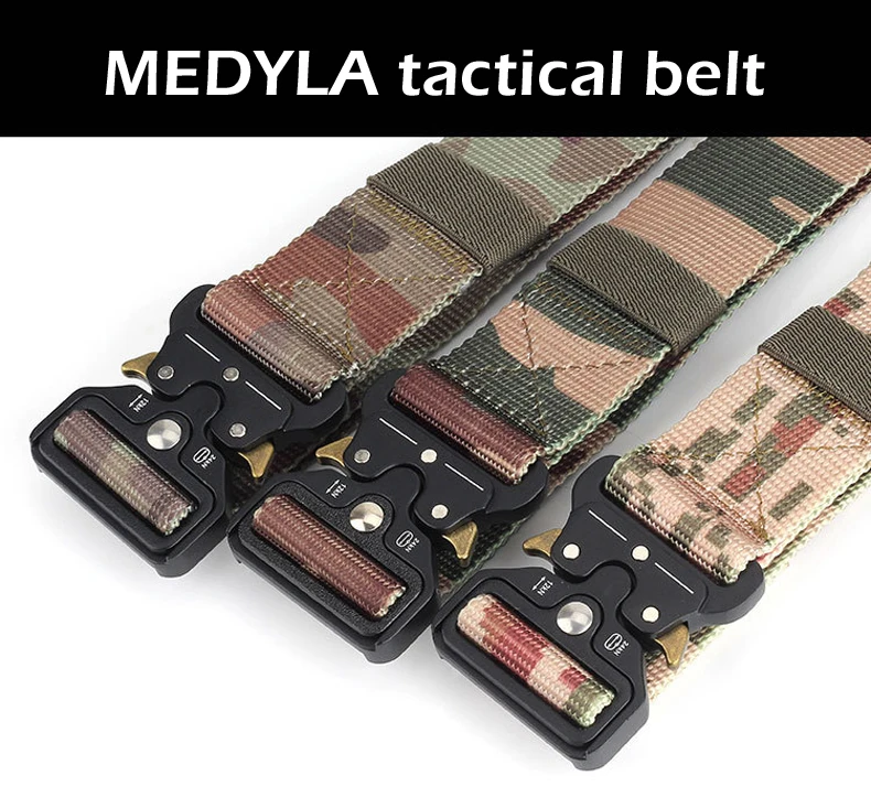 MEDYLA сверхмощный Охотничий Тактический поясной ремень Регулируемый Нейлоновый военный тактический ремень с металлической пряжкой Охотничьи аксессуары