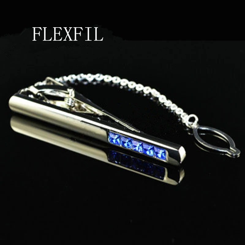 FLEXFIL Зажимы для галстука stickpin Подарочная булавка для галстука мужские модные квадратные высококачественные черные запонки с камнями stickpin продукты