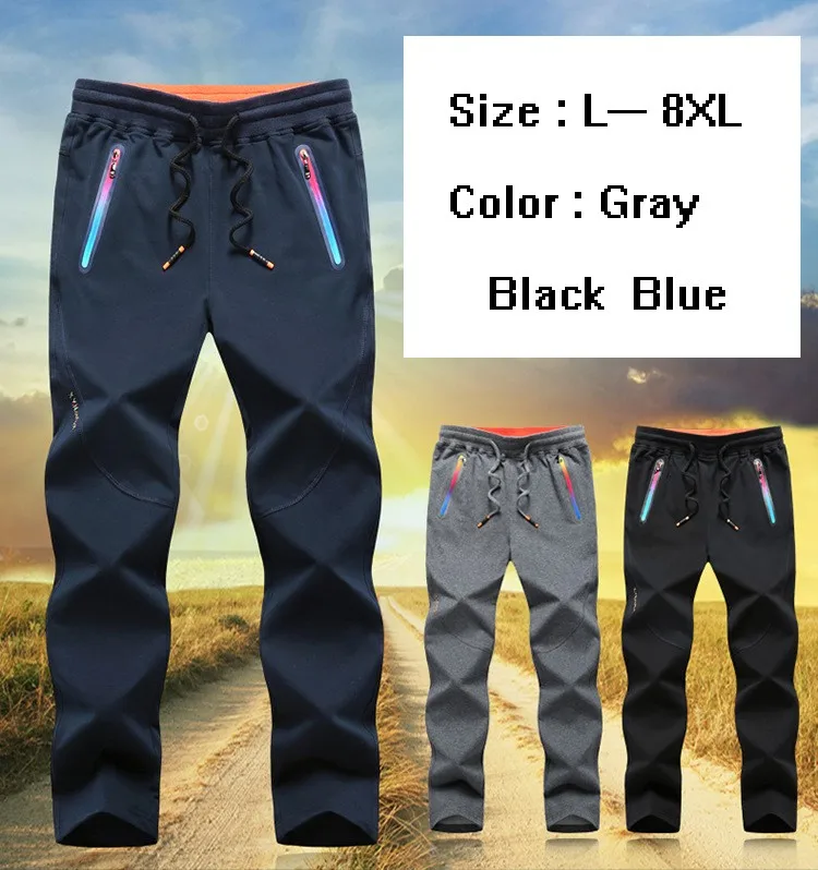 Мужские спортивные штаны на молнии больших размеров 5XL 6XL 7XL 8XL, спортивные штаны на осень и зиму для скейтбординга, бега, бега, тренировок