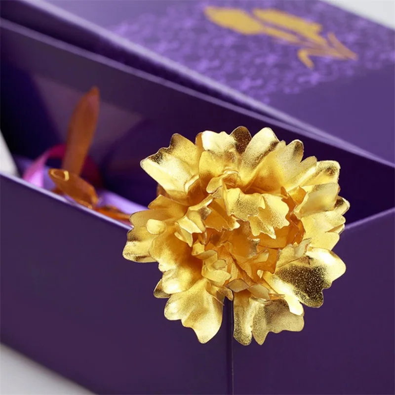 Цветы на день матери подарок украшение для дома розы с покрытием 24 каратным