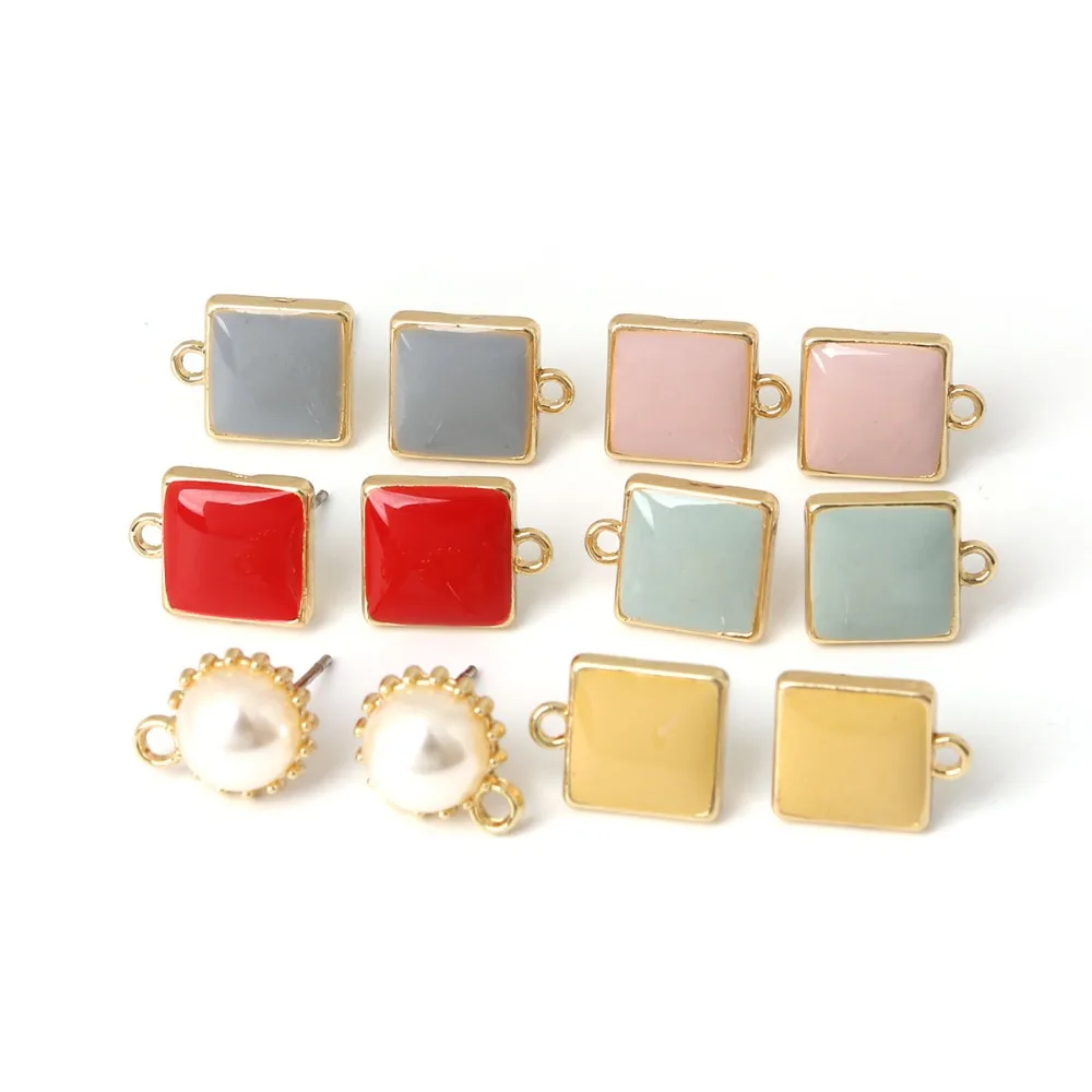 Модные женские популярные металлические Эмалированные Медные жемчужные серьги 6