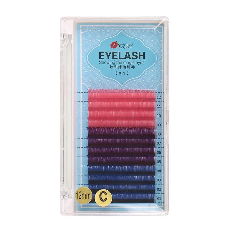 16 Линии Макарон 8 цветов радуги Цветной наращивание ресниц искусственной норки