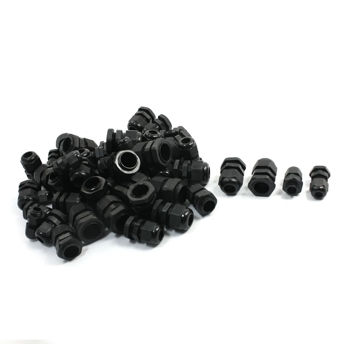 WSFS Hot 50PCS PG7 PG9 PG11 PG13.5 PG16 Black Plastic Waterproof Cable Glands | Обустройство дома