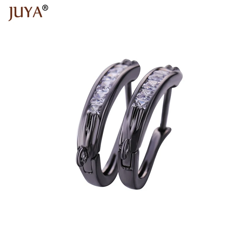 A4 Black Дизайн, 4 стиля, золотые, серебряные, черные, модные, медь, циркон, стразы, серьги-кольца, аксессуары, сделай сам, фурнитура для изготовления ювелирных изделий - Цвет: A4 Black