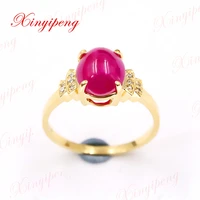 xinyipeng18k gold inlaid natural ruby ring style beautiful women model
