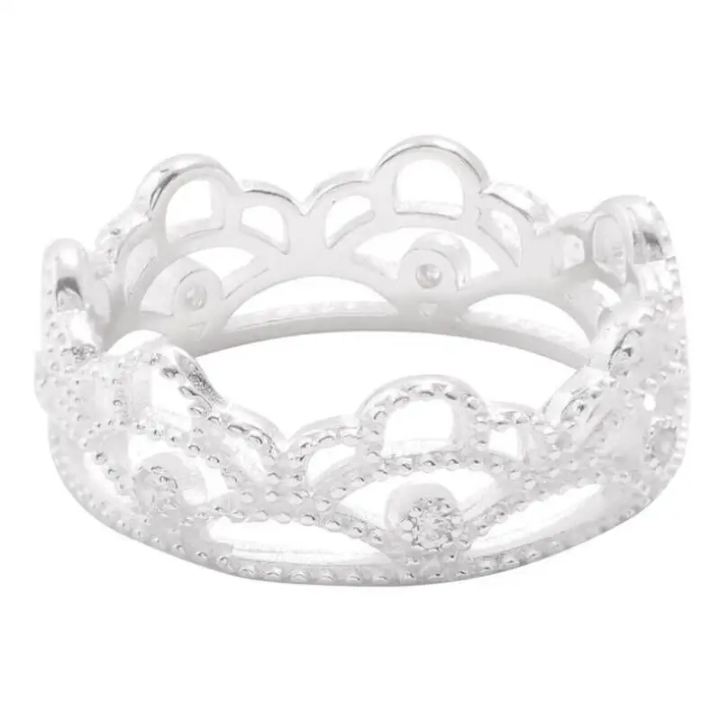 

New Hot Sweet Crown Zircon Rings For Women 925 Sterling Silver Jewelry Wedding Engagement Party Girl's Rings Anillos Mujer SAR18