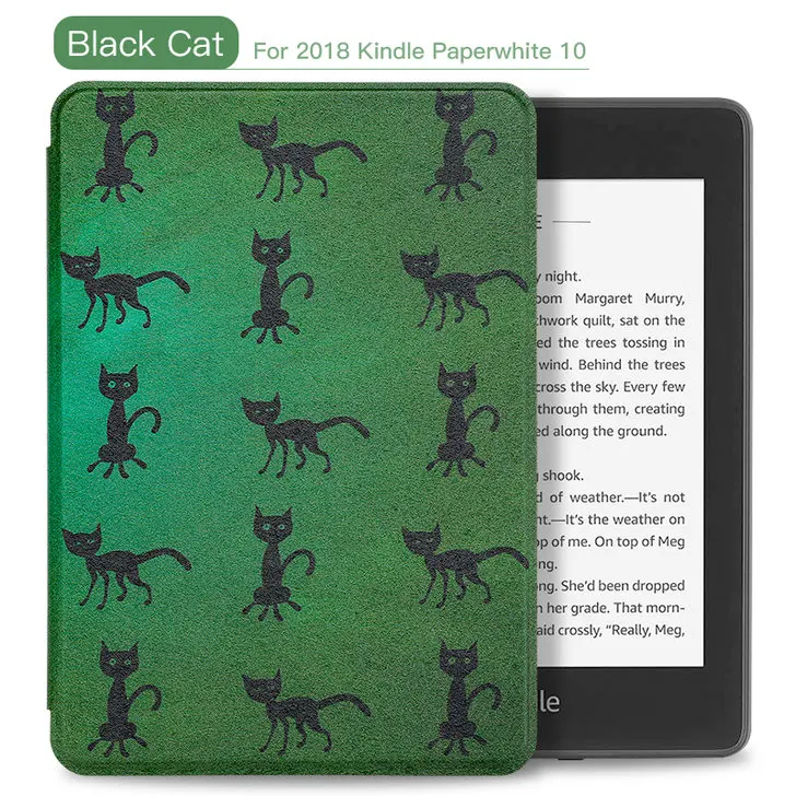Black Cat WALNEW из искусственной кожи чехол для Amazon Kindle Paperwhite(10 поколение) 6 дюймов крышка электронной книги Smart Auto Sleep/Wake - Цвет: Black Cat