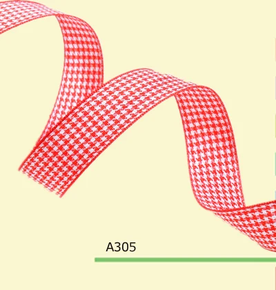 1 дюйм (25 мм) красная клетчатая лента гусиные лапки для рождественских бантов