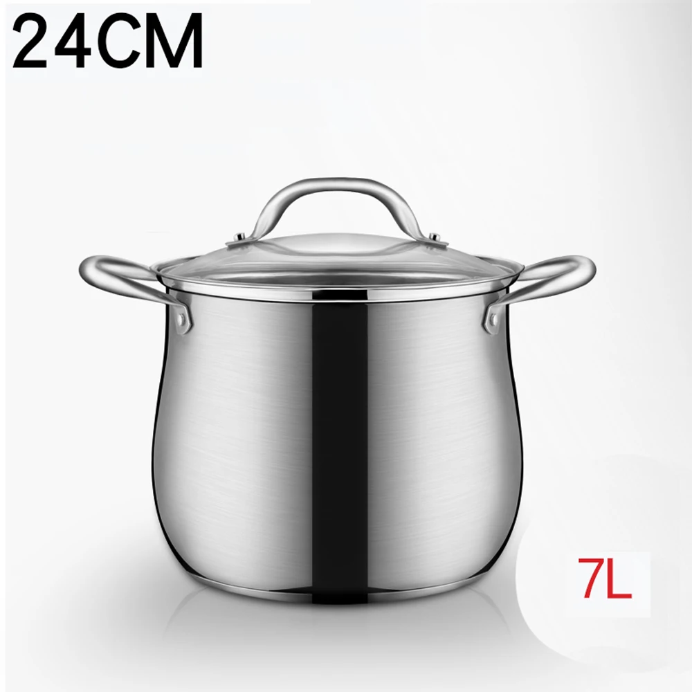 Стоковые горшки, суповые горшки, пароварка, кухонная посуда, 304 нержавеющая сталь, кастрюля, кухонная, многофункциональная, без испарений, стоковые горшки, взрывозащищенные - Цвет: 7 L