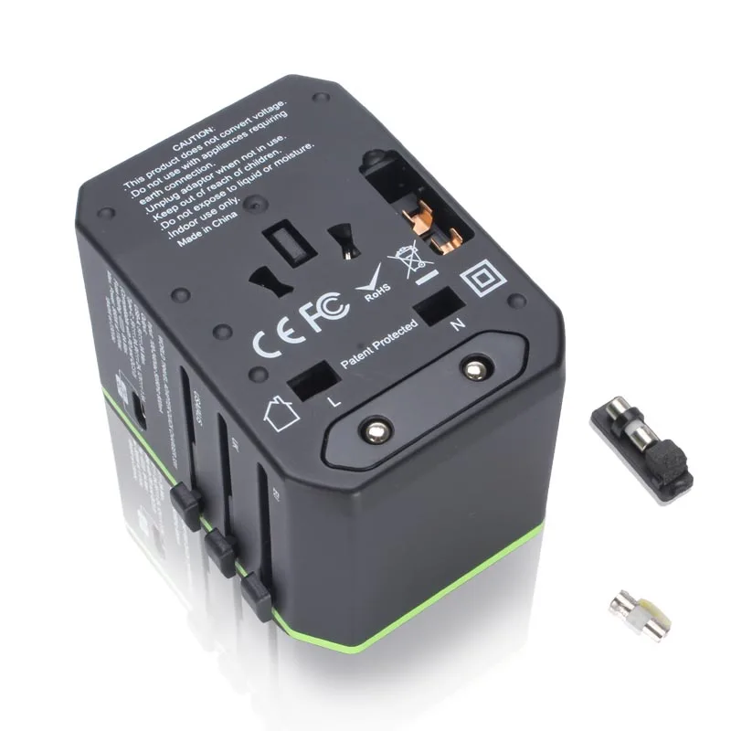 Универсальный дорожный адаптер 33 Вт двойной 2.4A USB питания с PD/QC 3 0 Быстрая Зарядка