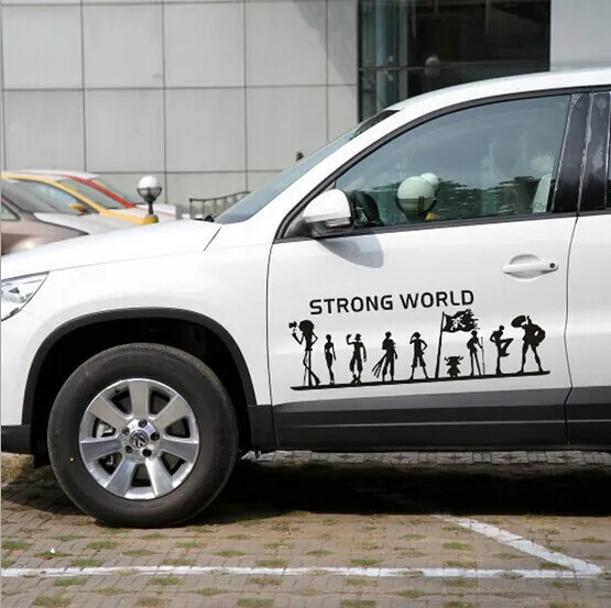 100 шт. стайлинга автомобилей Стикеры One Piece сильные мира Наклейки для автомобиля