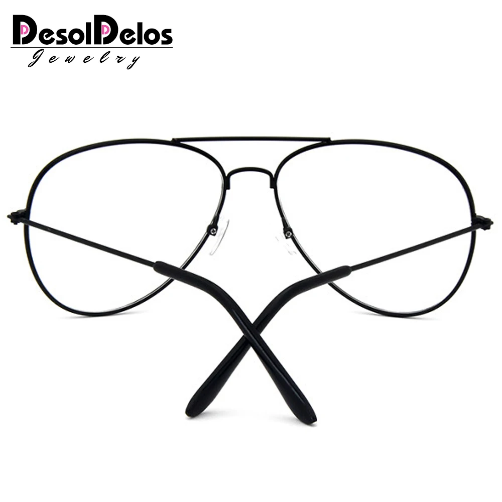 Прозрачные очки в стиле ретро металлические Золотые для близорукости женские и