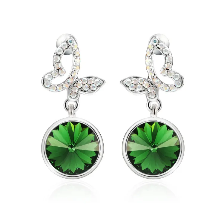 Серьги Warme Farben с кристаллами Swarovski для женщин, хорошее ювелирное изделие, серьги-капли в виде бабочки, вечерние серьги-подвески Brinco Pendiente - Цвет камня: as picture