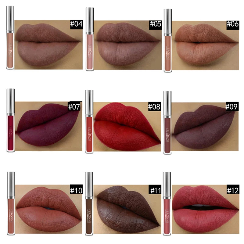 Сексуальная матовая коричневая Красная губная помада для женщин цвета губ тату