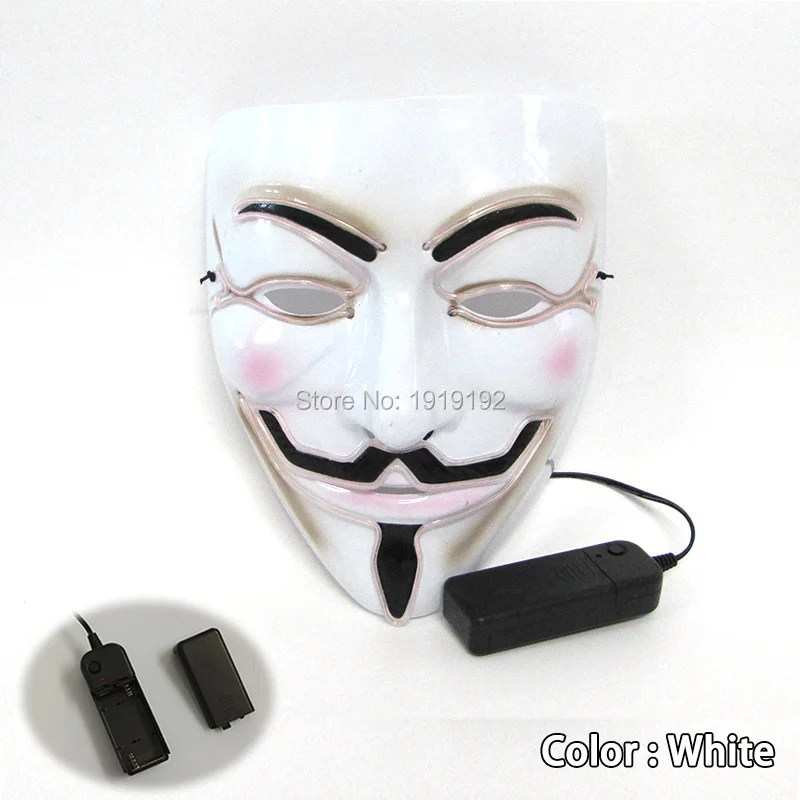 Фильм Вендетта el wire Masks костюм с маской анонимированная маска для светящиеся вечерние карнавальные маски для танцев от DC-3V водителя