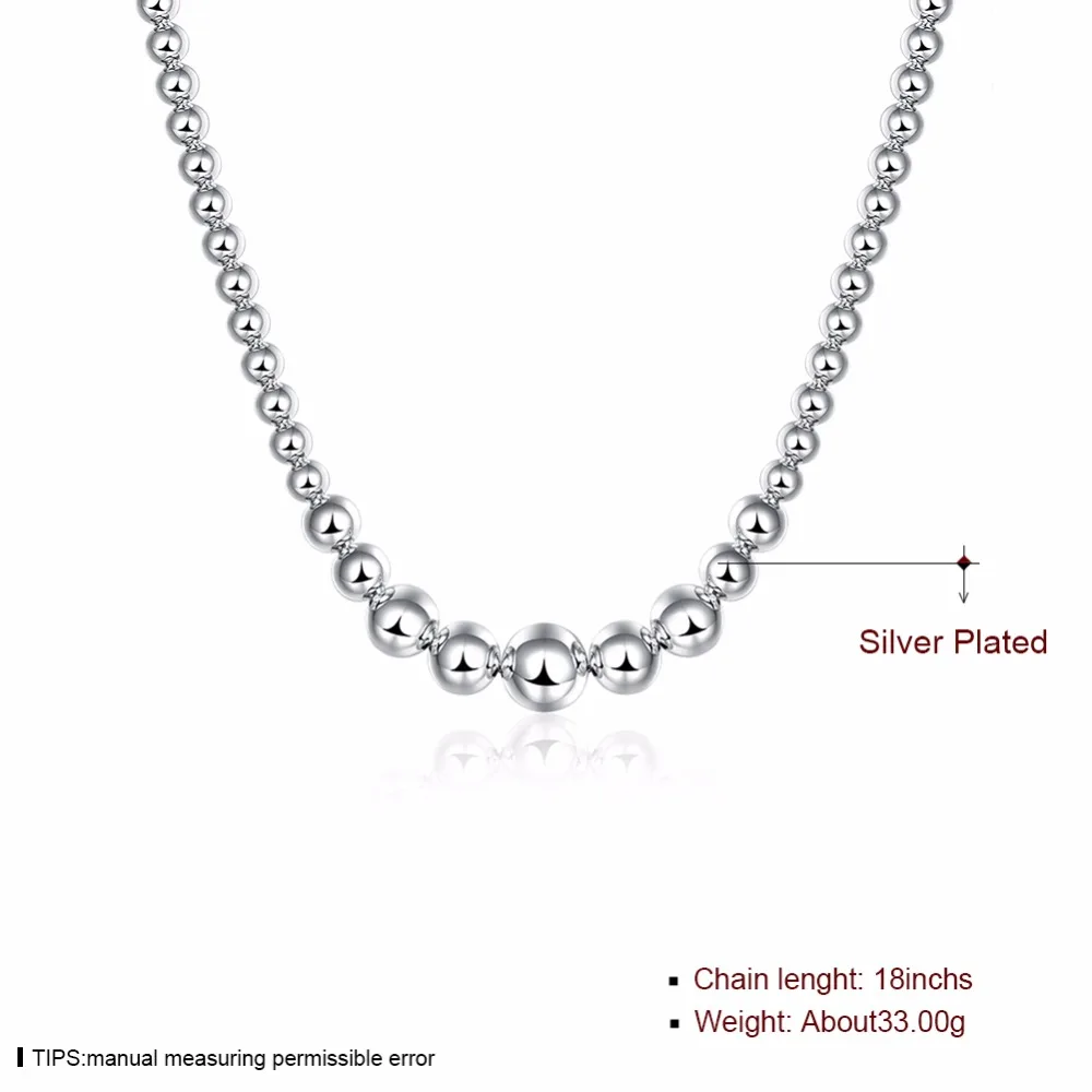 Оптовая цена серебряной колье нового дизайна с бусинами подходящего размера для женщин и мужчин на воротнике.