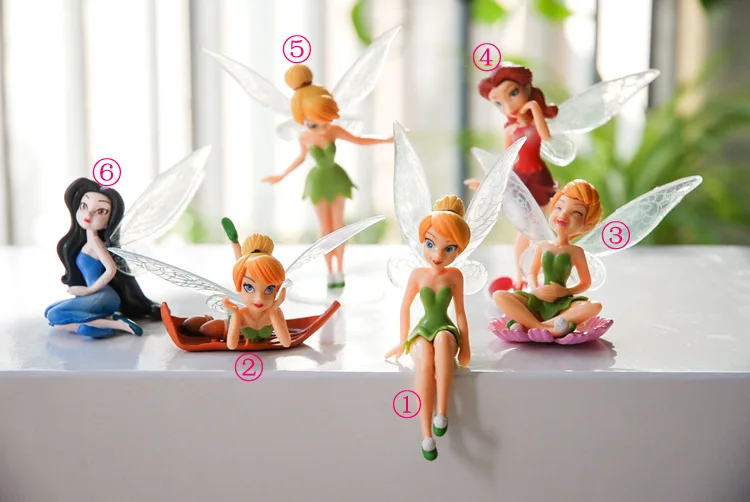 6 шт./компл. аниме Tinkerbell Фея Рисунок Игрушки замечательный Фигурка Феи куклы