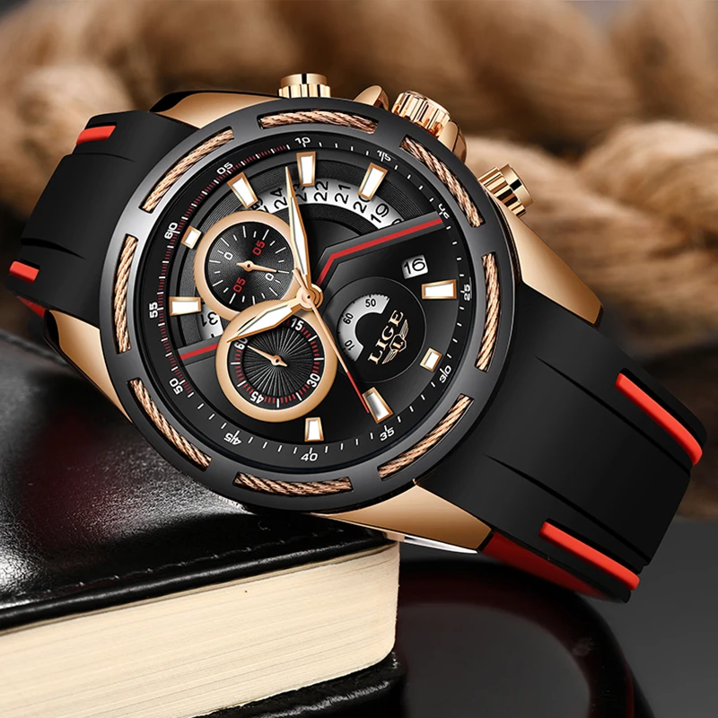 Relogio Masculino 2019 LIGE мужские часы силиконовый ремешок Топ бренд класса люкс