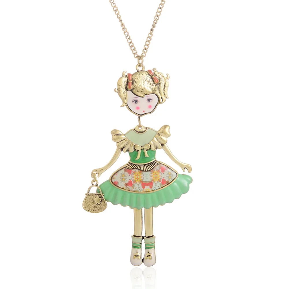 D &amp Rui Jewelry Doll Necklace Long Chain Alloy Pendant Fashion For Women 2017 News Accessories | Украшения и аксессуары