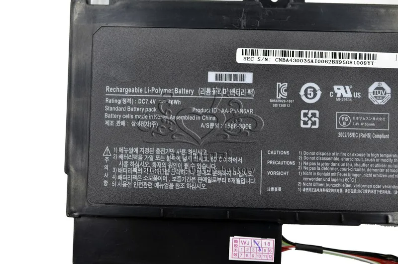 JIGU AAPLAN6AR AA-PLAN6AR ноутбук Батарея для SAMSUNG 900X1AA01US 900X3A-01IT B04CH NP900X3A 900X1BA03 серии