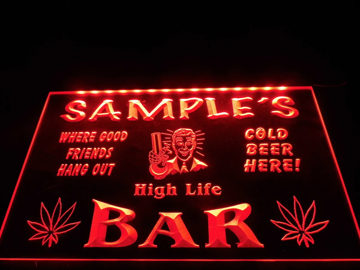 DZ082-Имя персонализированные пользовательские сорняк Конопля High Life пивной бар