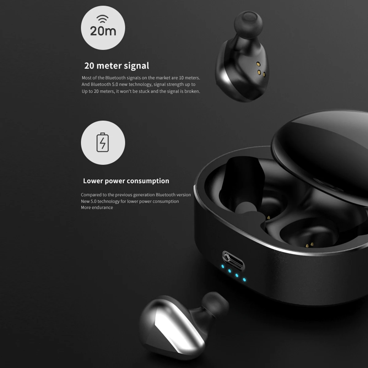 T50 наушники-вкладыши Tws True Беспроводной наушники хэндс-фри v5.0 Bluetooth наушники стерео наушники 6D Шум снижение гарнитуры с зарядным устройством