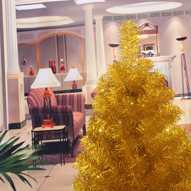 4 размера Дерево Санта Клауса ПВХ материал Золотая Рождественская елка вечеринка