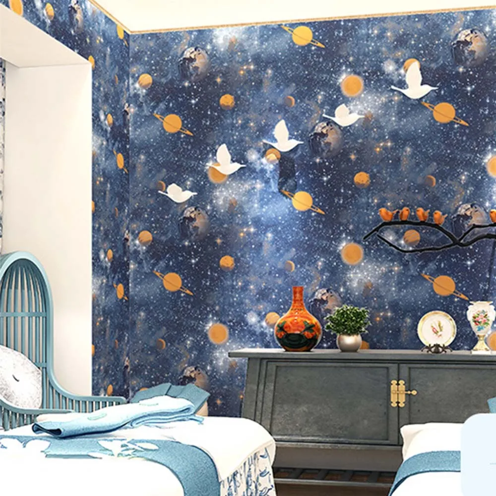 Детская Наклейка на стену в комнату 3D фрески звезды Планеты Космос обои