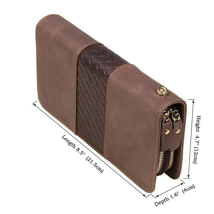 BILLETERA мужской кожаный кошелек двойная молния модный клатч натуральная кожа |