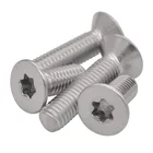 Плоский винт torx M2 M2.5 M3 M4 M5 GB2673, винты из нержавеющей стали с потайной головкой torx, плоские защитные винты с шестью уровнями, SUS304