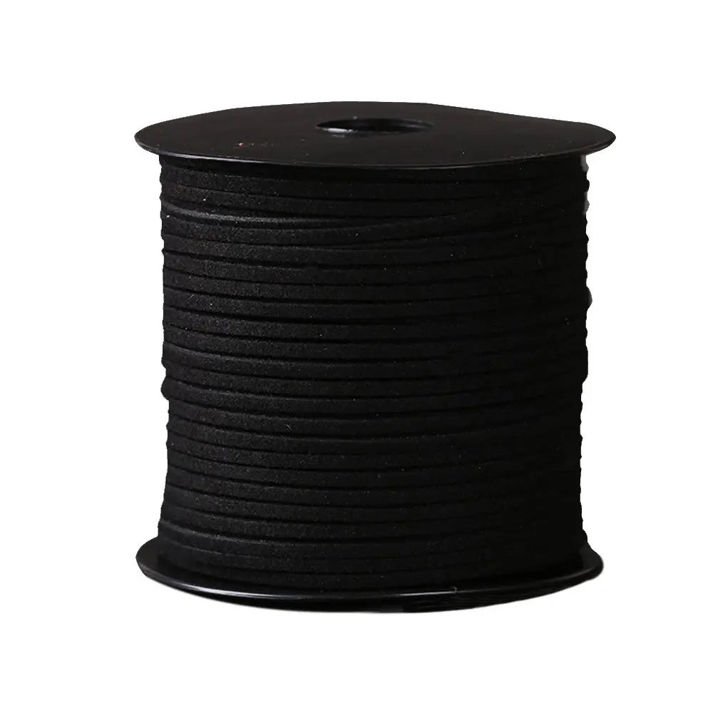 Black 100Yard шнур из искусственной замши бархат веревка кожа шнуры Кружева Одежда Обувь Браслеты из шнуров самодельные Украшения швейная ткань с кисточками и бахромой - Цвет: Black