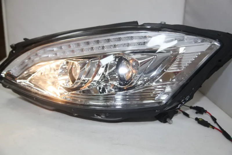 1 пара чехол для автомобиля для Mercedes-Benz S class W221 S350 S500 S600 светодиодный головной светильник 2006 2007 2008 хромированный корпус