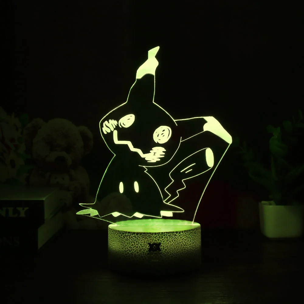 Новые свитера Pokemon Mimikyu/Хо-Oh/purrloin/Magikarp «Pokemon Go»; роликой/Rayquaza/prinplup/politoed/lugia мультфильм 3D светильник светодиодный Прохладный 7 видов цветов ночной Светильник