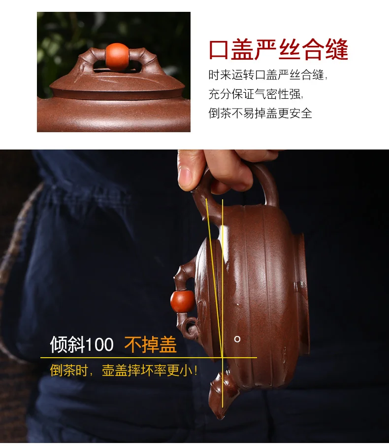 Знаменитый yixing чайник ручной работы чайник дома у грязи Глубокий фиолетовый хорошее чайник удачи