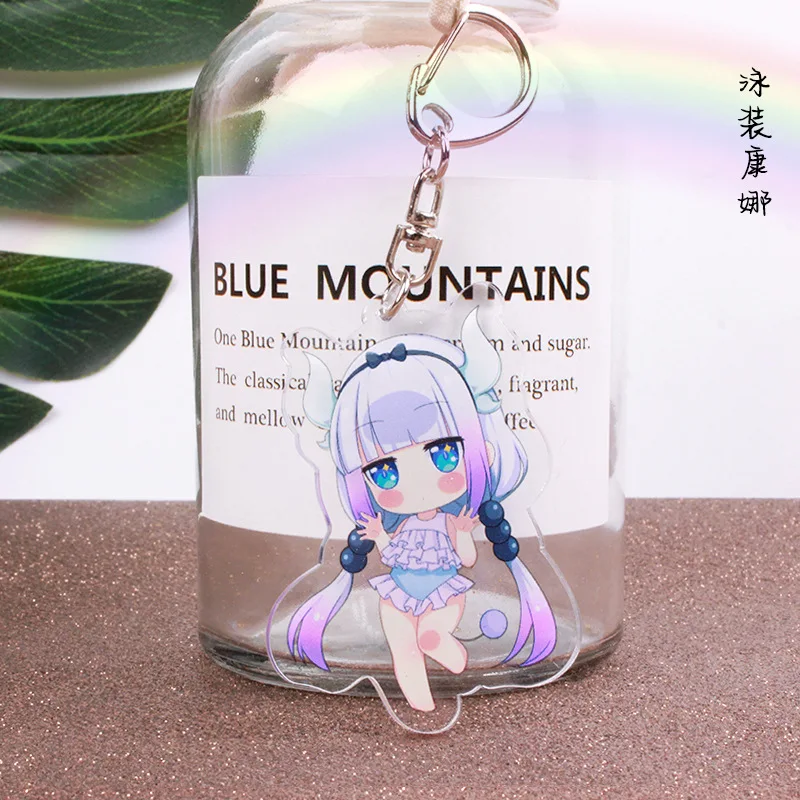 Милый брелок с аниме Miss Kobayashi Dragon Maid Kanna Tohru акриловый двухсторонний Брелок