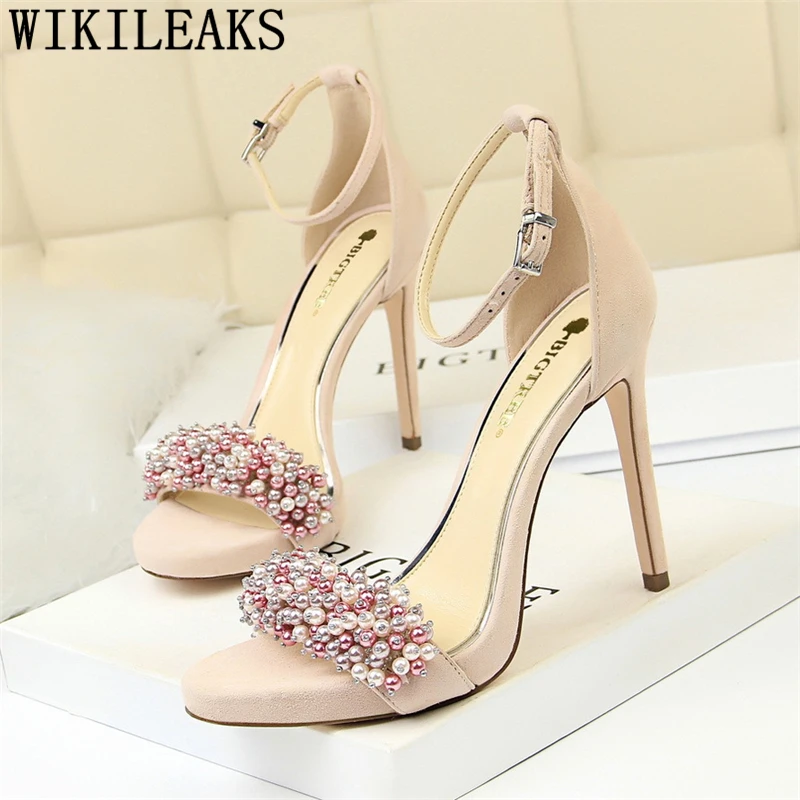 Сандалии женские на платформе босоножки с жемчугом Туфли Мэри Джейн свадебные